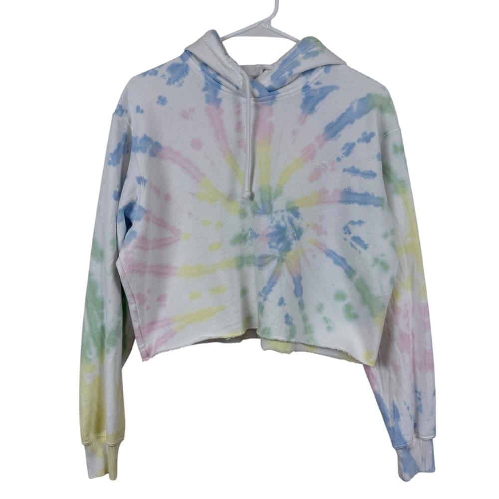 Hollister Women’s Tie Dye Cropped Hoodie Pullover Size Small